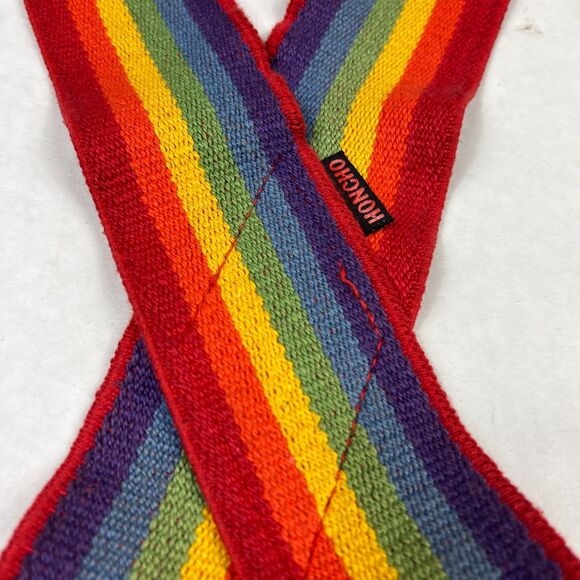Honcho VTG  Rainbow Suspenders Pride Striped Adjustable Mork Mindy Costume Retro - Picture 2 of 5